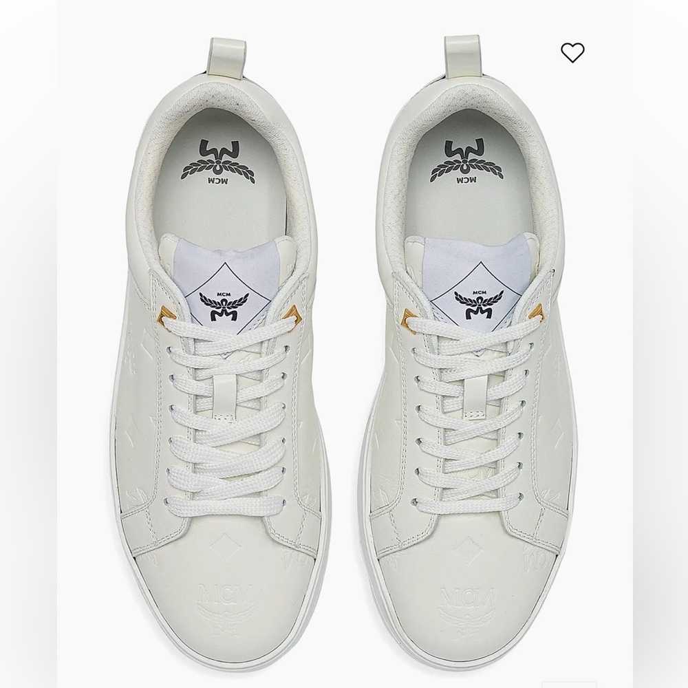 MCM Men's Neo Terrain Embossed Monogram Leather Sneakers in White EU 44 US 11 - Picture 14 of 14